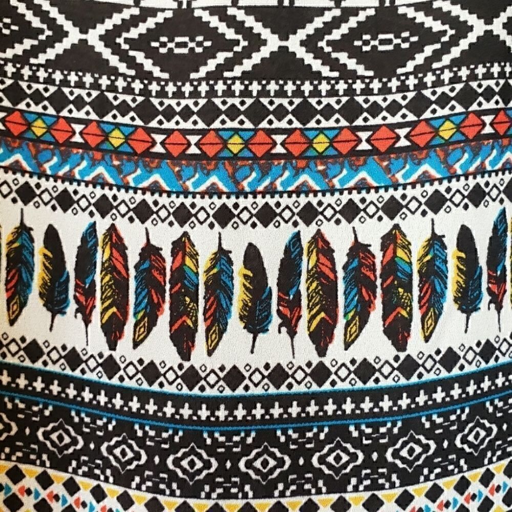 RUFF HEWN L/S Flowy Colorful Boho Top - Picture 3 of 10